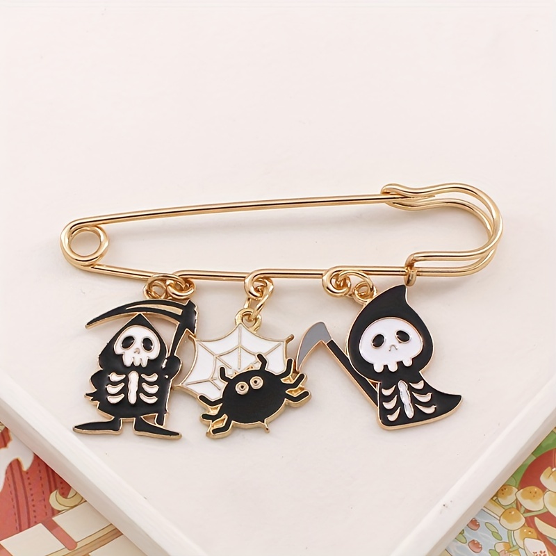 Ghost Pumpkin Etc Pendant Safety Pin Brooch Punk Style Clothings Decoration  Gift - Temu