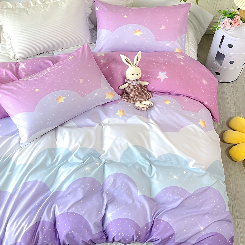 3pcs Starry Sky Gradient Fiber Printed Home Bedding