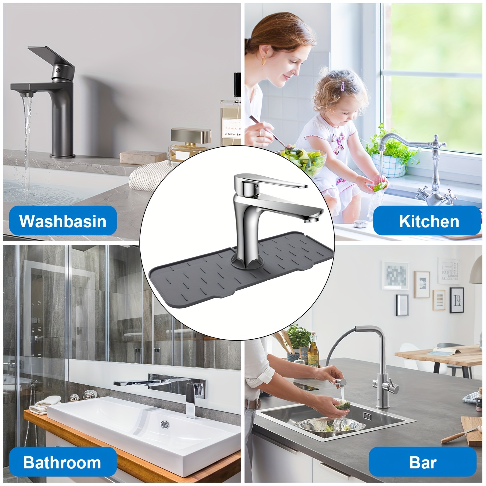 Kitchen Countertop Drain Mat Hand Washstand Anti splash Mat - Temu