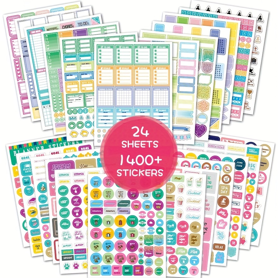 Planner Stickers Set Daily Seasonal Monthly Stickers Date - Temu