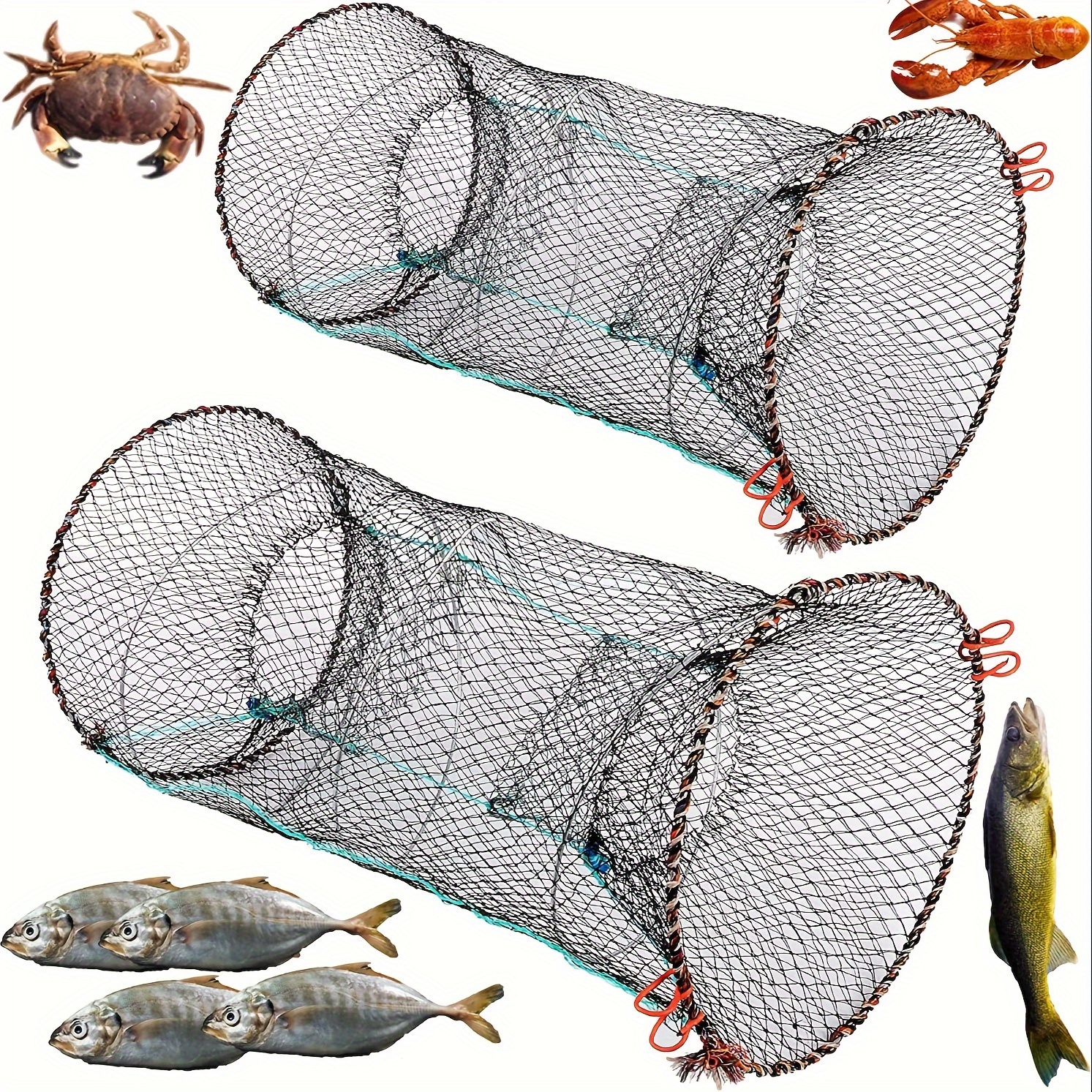 Folding Crab Cage Crab Net Large Oversized Fishing Net - Temu