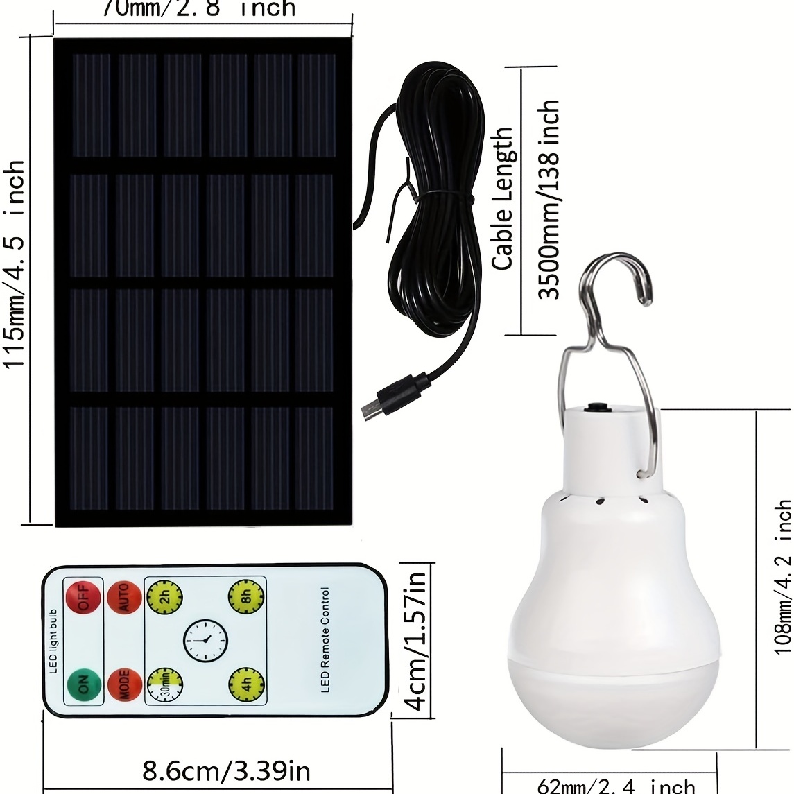 Bombilla LED Solar De 1/2 Uds., Resistente Al Agua Para Exteriores, 5V,  Carga USB, Colgante, Luz Solar De Emergencia, Lámpara Alimentada Por  Energía S