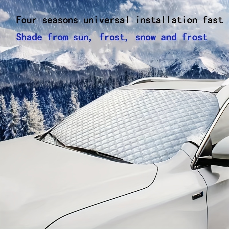 Car Thickened Snow Cover Sunshade Snow Frost Front - Temu