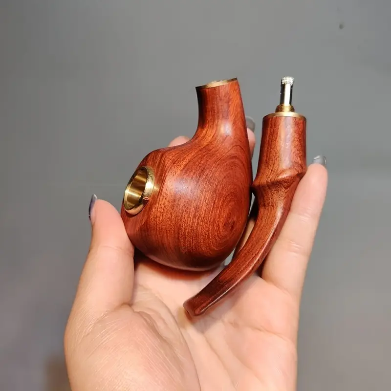 1pc special new middle aged and elderly text play personality copper pot pipe dual use new young people flat bottom tobacco pipe tobacco pipe for men and women details 4