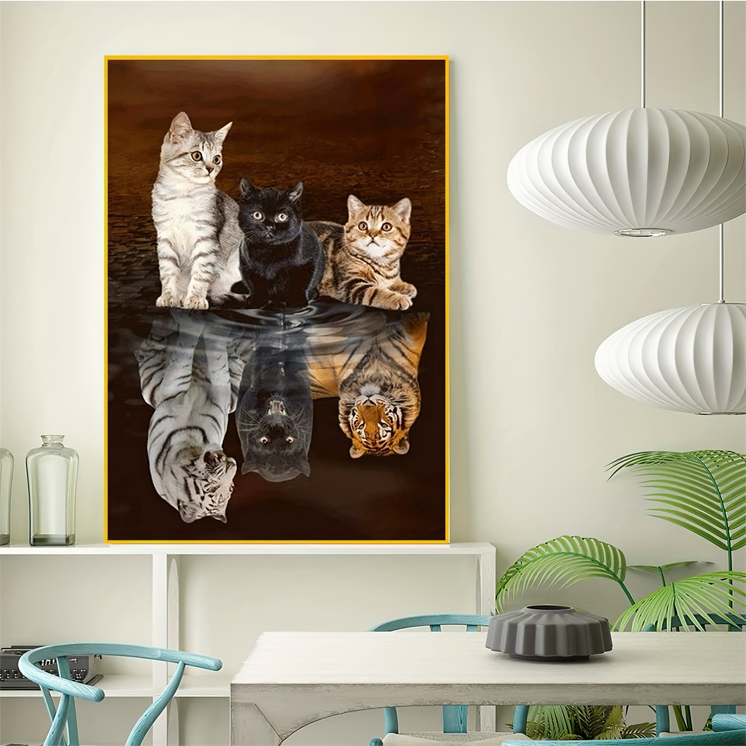 DIY 5D Diamond Painting by Number Kits, Painting Three Cats