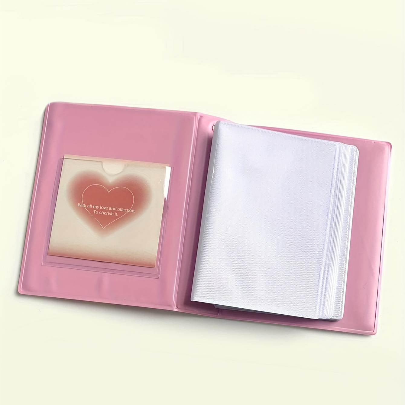 Kpop Photocard Holder Book: Love Heart Hollow Photocard Id - Temu Italy