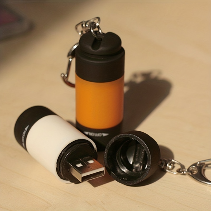 portable led light usb rechargeable outdoor waterproof keychain flashlight multicolor mini flashlight details 7