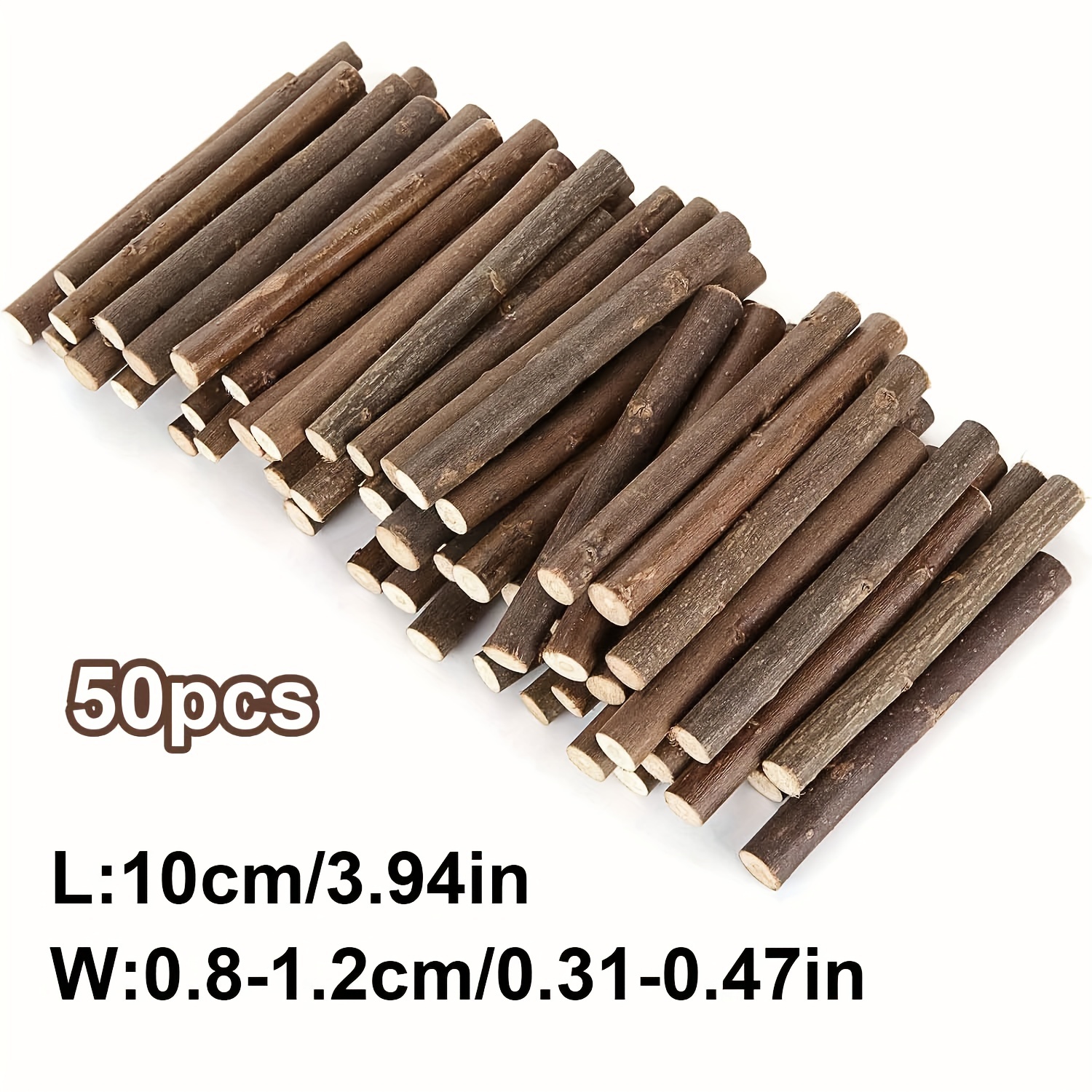 50 palos de madera, cuadrados de madera para hacer manualidades de caña de  tronco, 2.362 in, 50 unidades