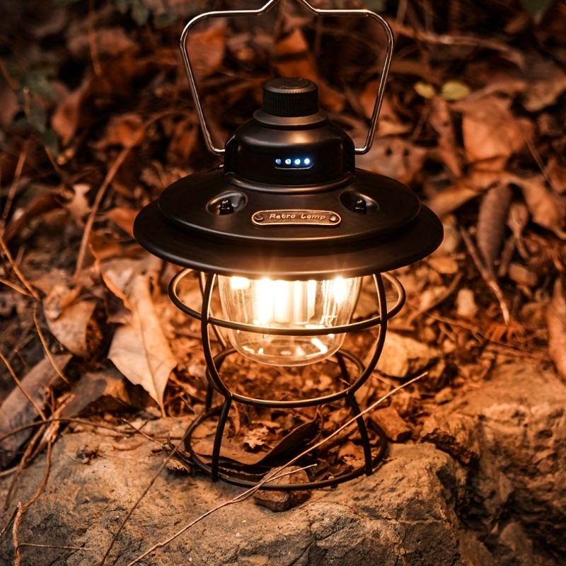  LED Vintage Lantern, Rechargeable Camping Railroad