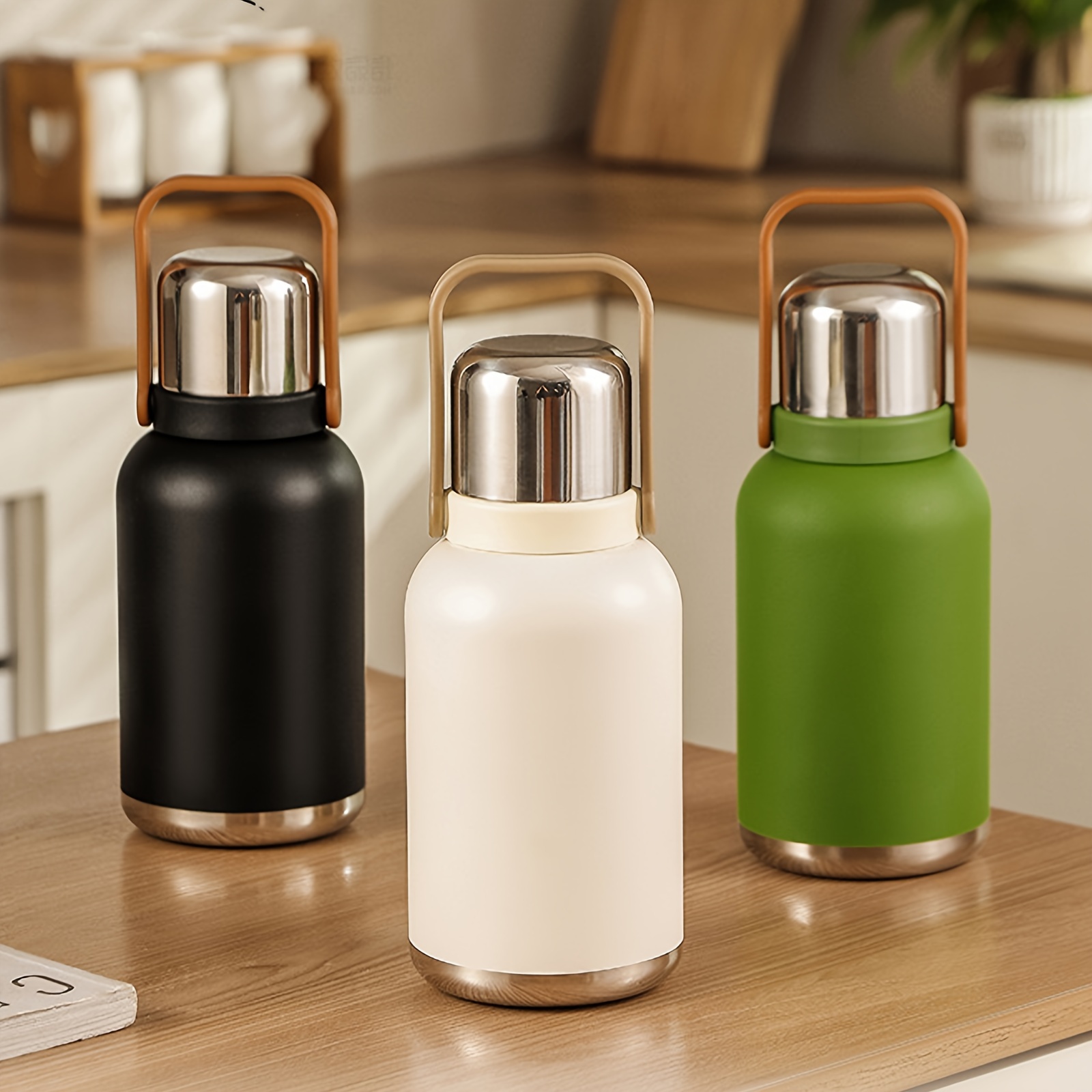 Golden Vacuum Flask, Stainless Steel Double Walled Insulated Water Bottles,  Travel Thermal Cups, For Hot And Cold Beverages, Summer Winter Drinkware,  Gifts - Temu