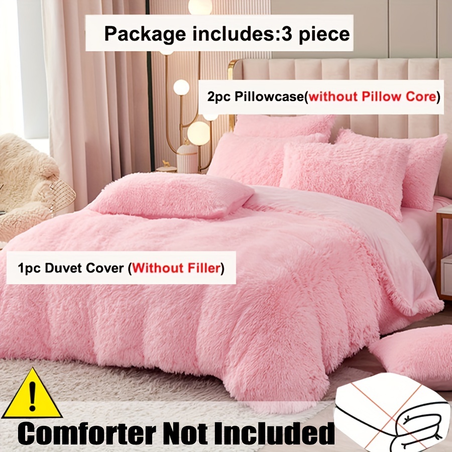 Plush Duvet Cover Set 1 duvet Cover 2 pillowcase Without Temu