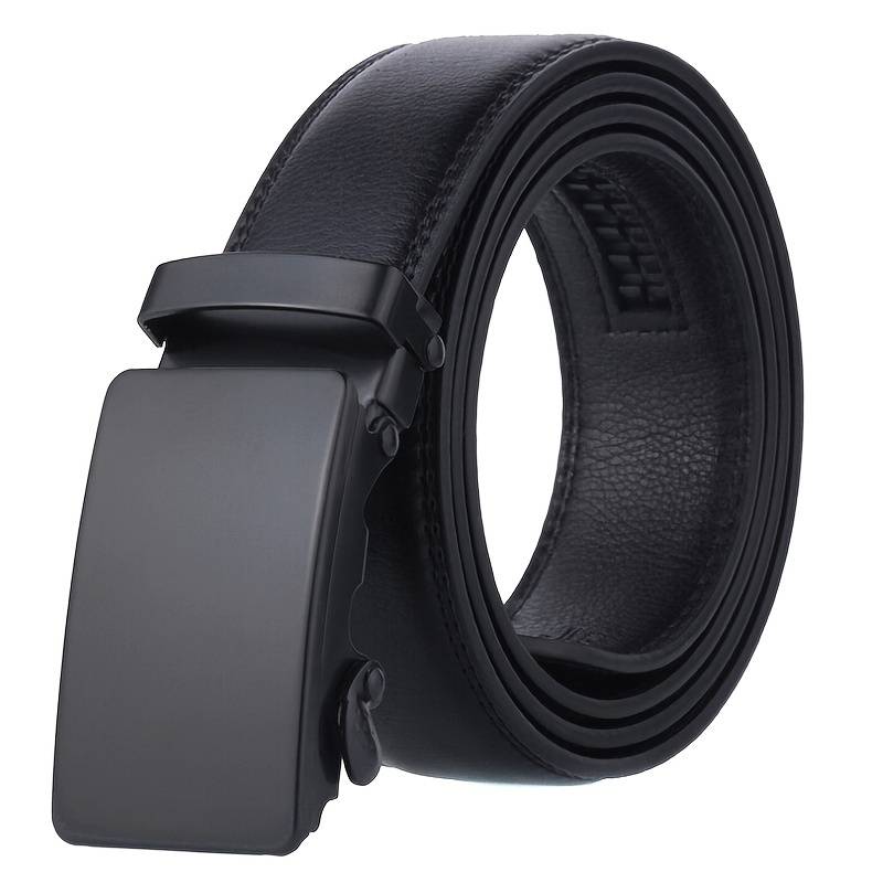 Mens Black Automatic Slider Business Casual Leather Belt | 24/7 ...