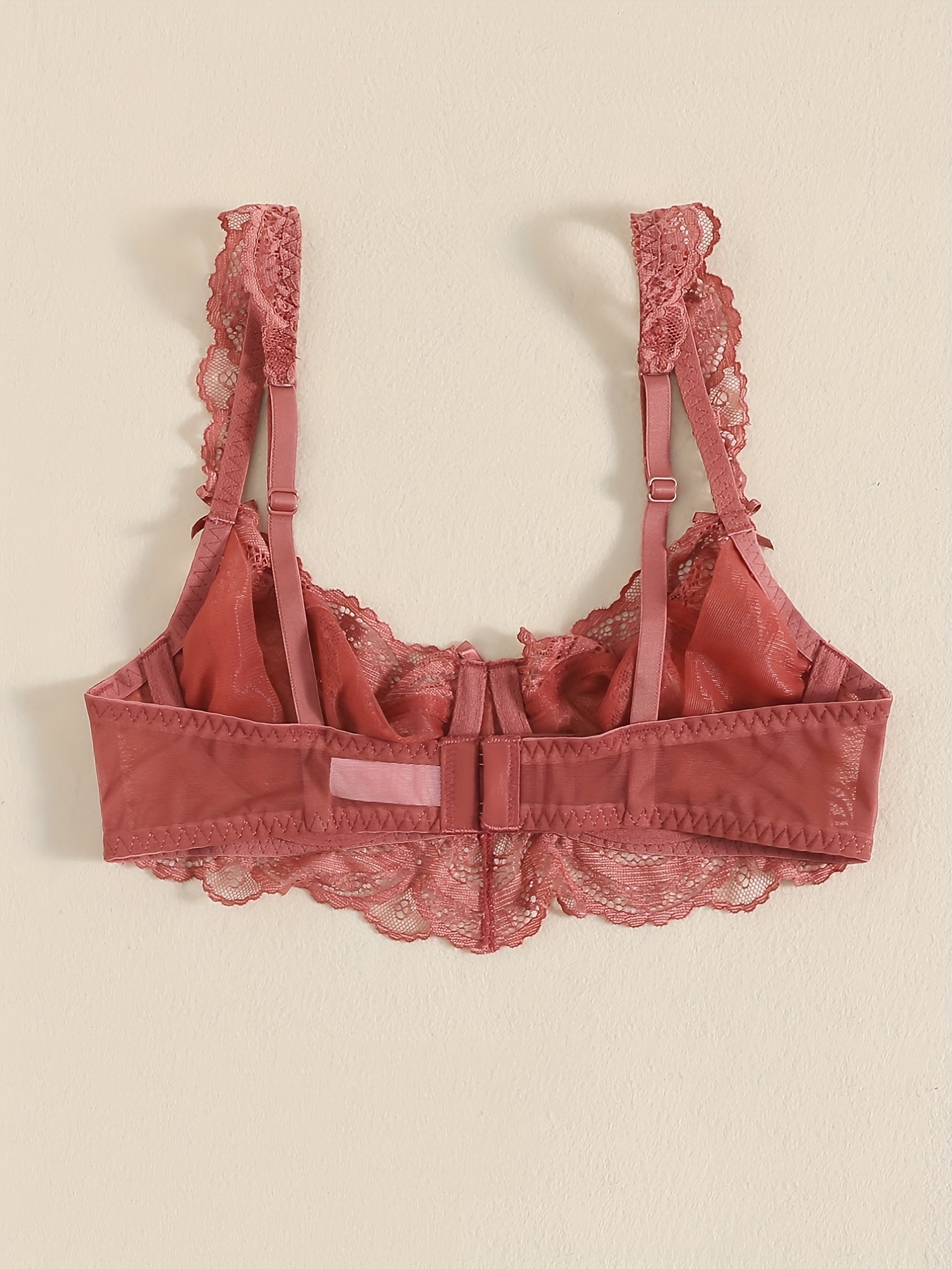 Plus Lace Panel Bow Front Scallop Trim Push Up Bra  Model off duty  outfits, Pink collars, Plus size bra