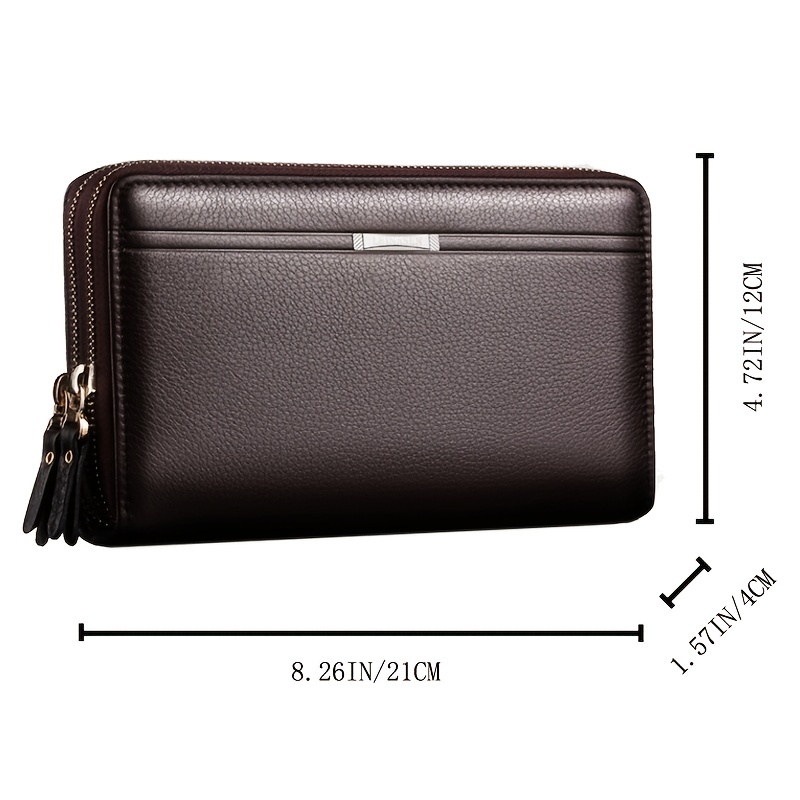 New Men's Clutch Bag Large Capacity With Dual Zipper And Multiple