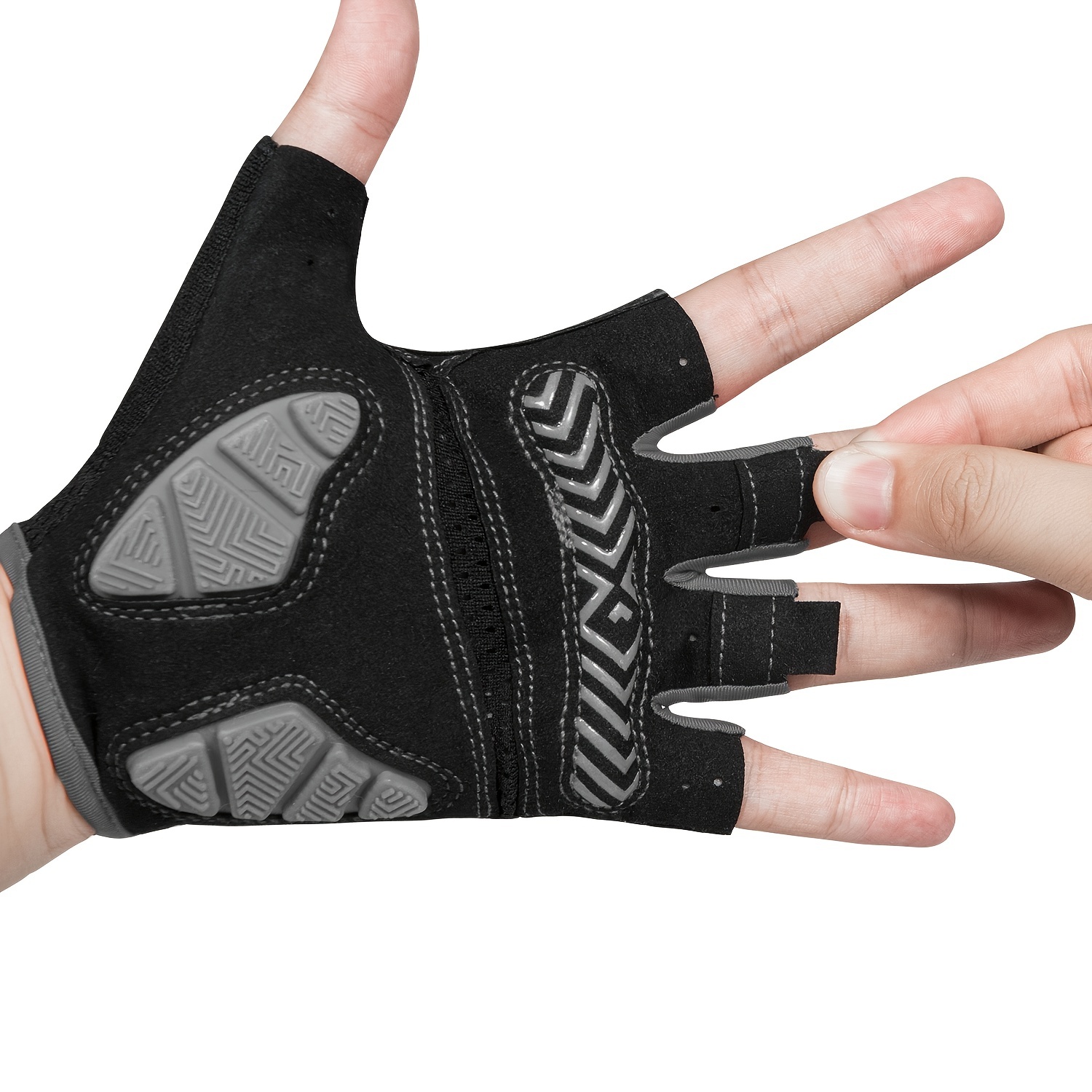 Moreok Gel Biker Gloves Comfortable Durable Cycling Gloves Gray