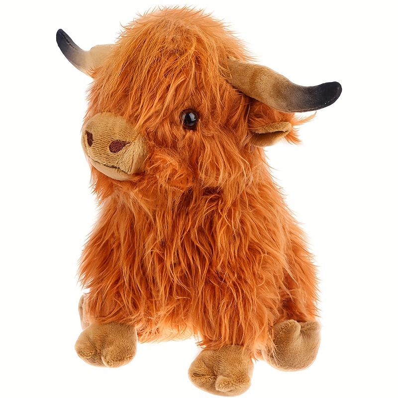 Simulation Highland Cow Family Plush Toys Highland Cow - Temu