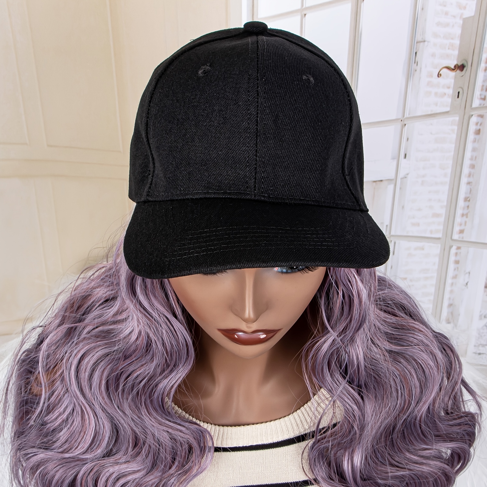 Long Water Wave Light Purple Hair Extensions Baseball Temu Canada