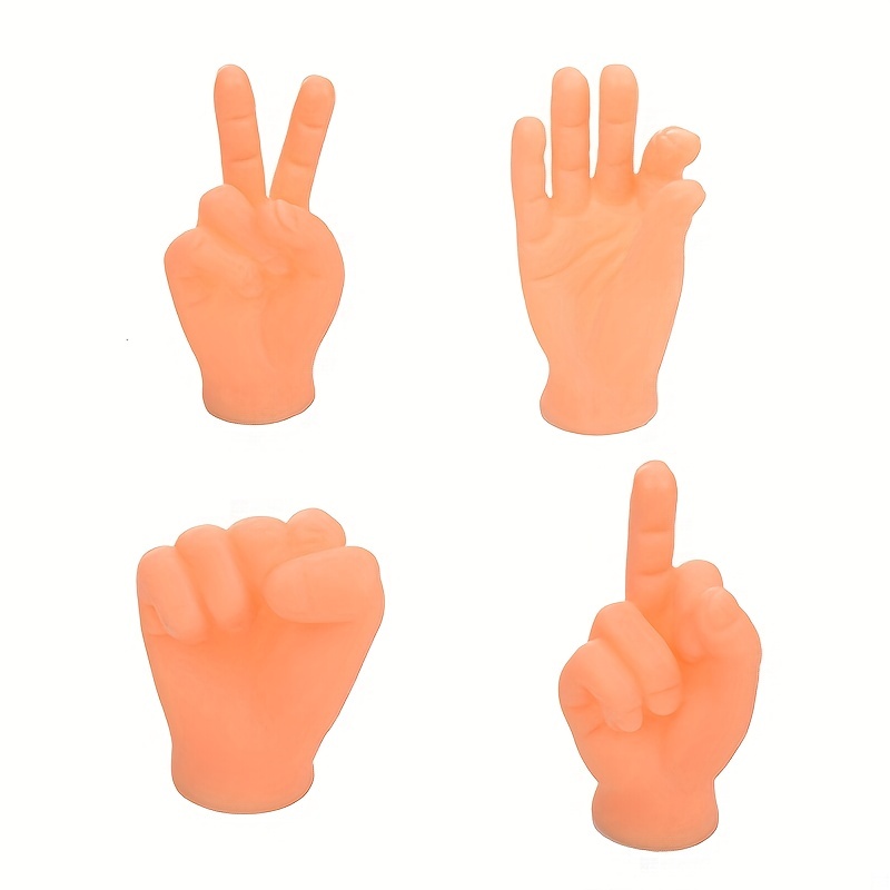 Tiny Hands Finger Puppets Mini Hands Finger Flat Hand Style Mini Realistic  Rubber Hand Small Figurines Toys Funny Fingers For Puppet Show Gag Performa