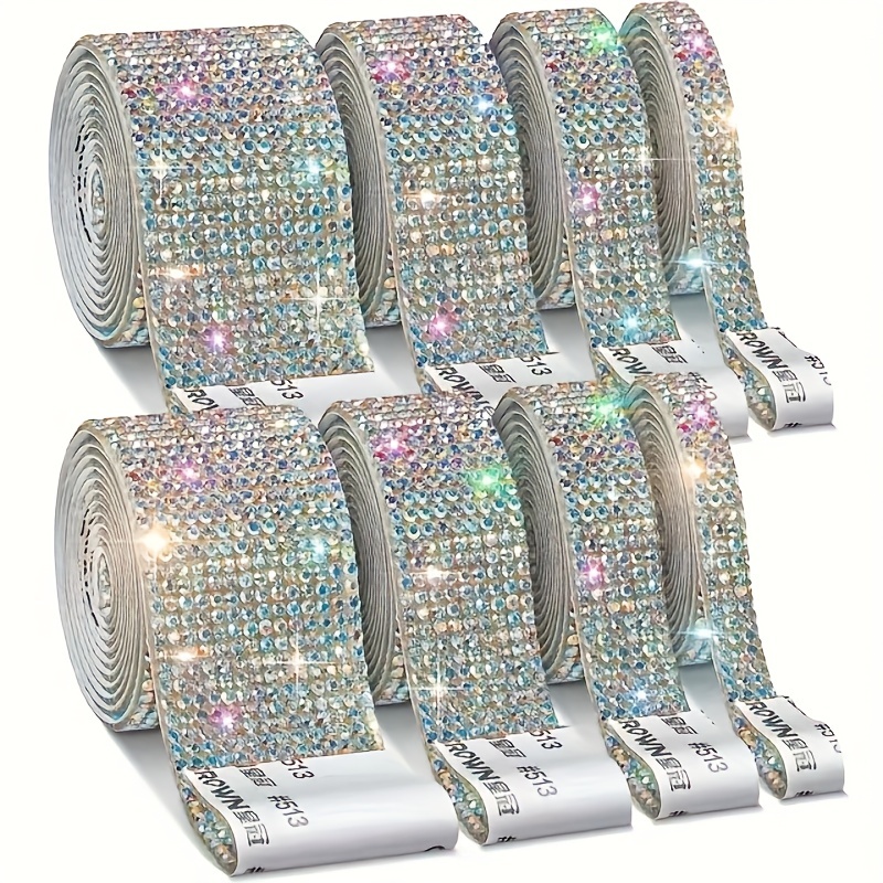 1pc crystal rhinestone strips self adhesive diamond ribbon bling gemstone sticker for craft with 2 mm rhinestone for diy arts crafts wedding party decoration car phone clothes bags decoration party supplies holiday accessory 92cm 36in
