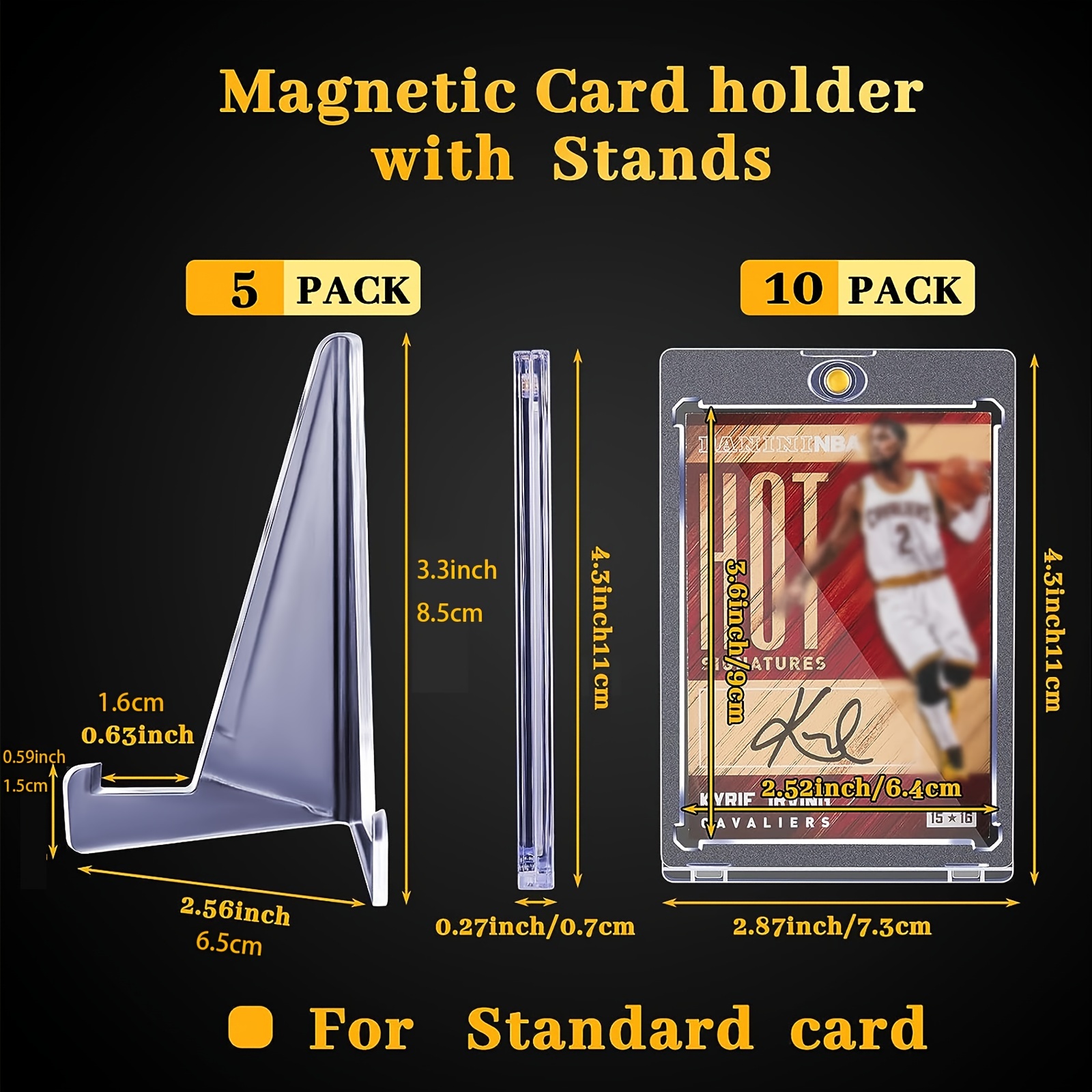 Magnetic Card Holders For Trading Cards With 5 Holder Stands, 35 Pt Hard  Cards Sleeves Case Fit For Mtg Cards,, Standard Cards, Sports Cards,  Baseball Cards Toploaders - Temu