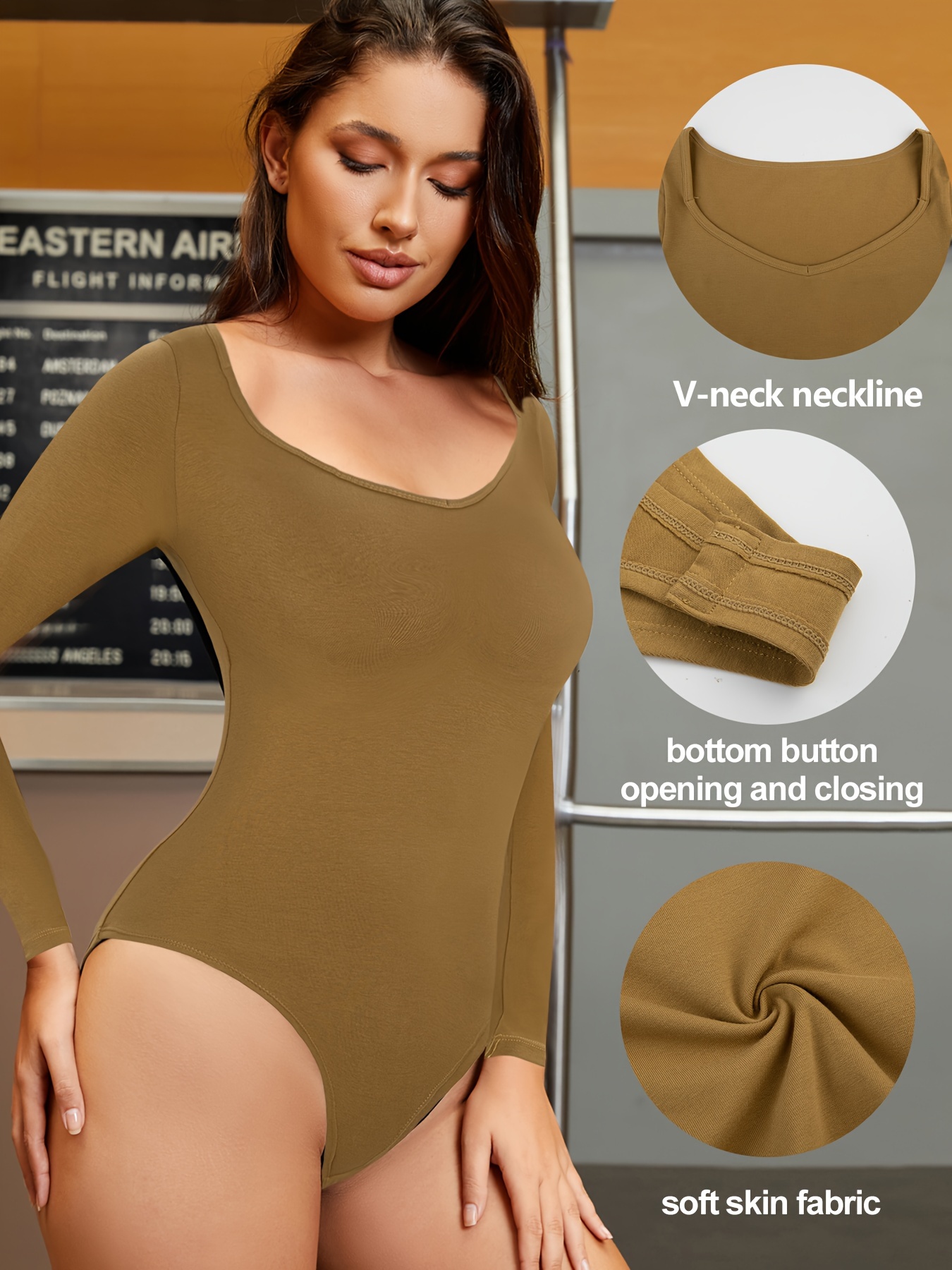 Long Sleeve Shaping Bodysuit Tummy Control Slimmer Zip Body - Temu