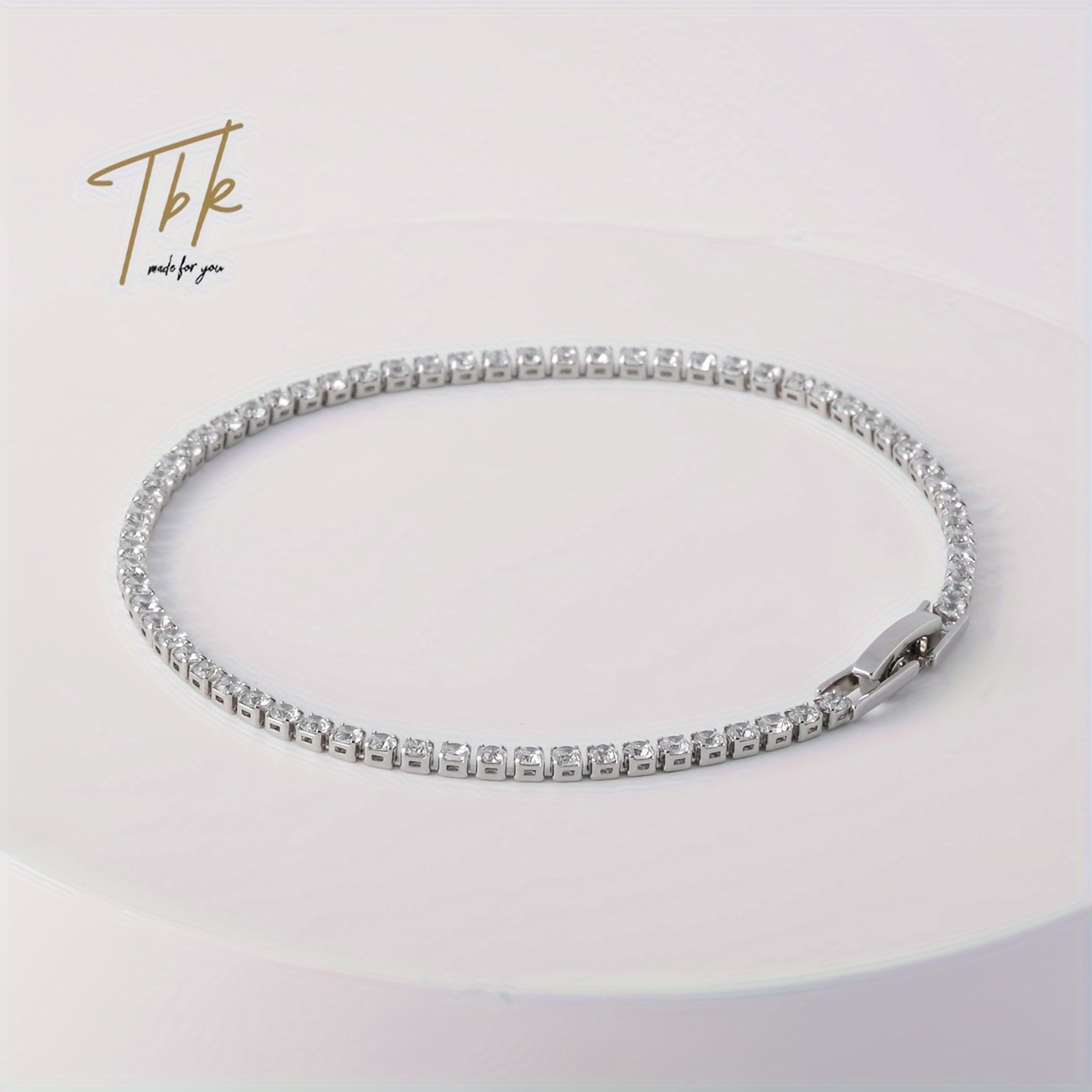 18K Gold Plated Tennis Bracelet — Adjustable Gift for Women