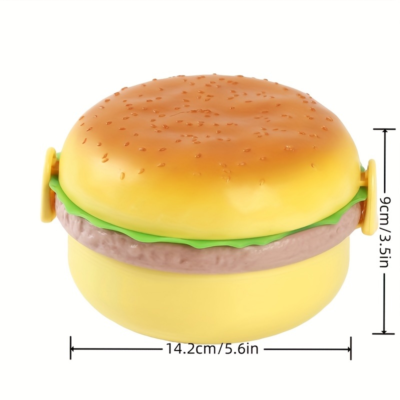 Cute Hamburger Shaped Plastic Lunch Box Portable Food - Temu