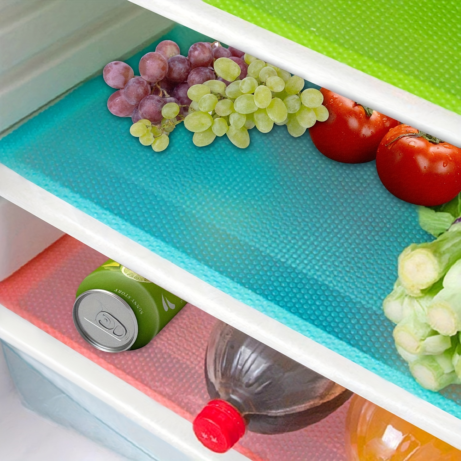 

8-pack Refrigerator Liners: Waterproof, Oilproof, And Washable Mats For Shelves, Freezers, Cupboards, And Drawers - 4 Color Mix!
