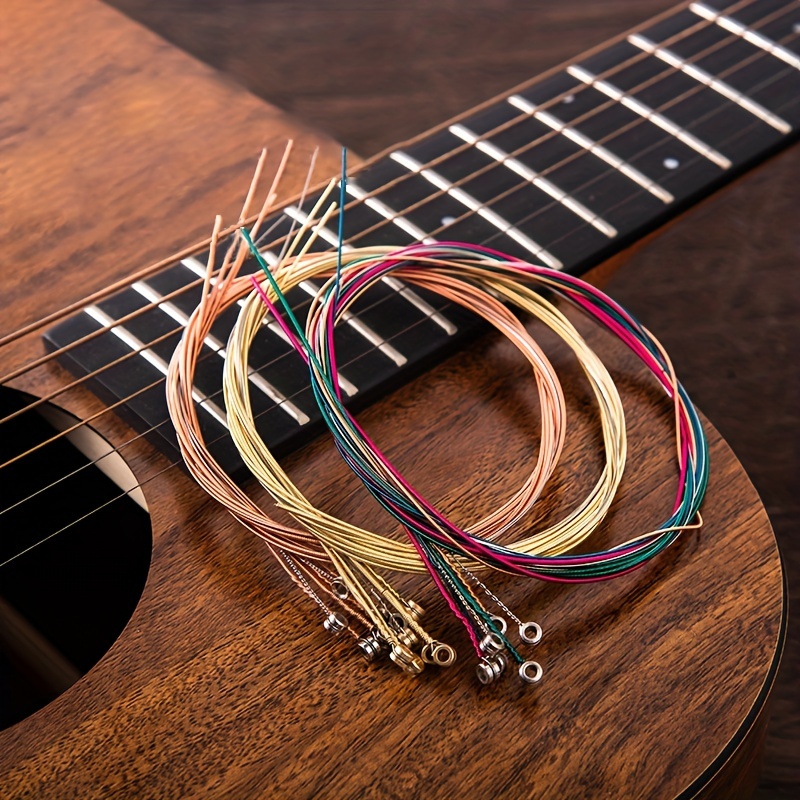 Cordes de guitare 6 pièces - Set cordes en acier coloré