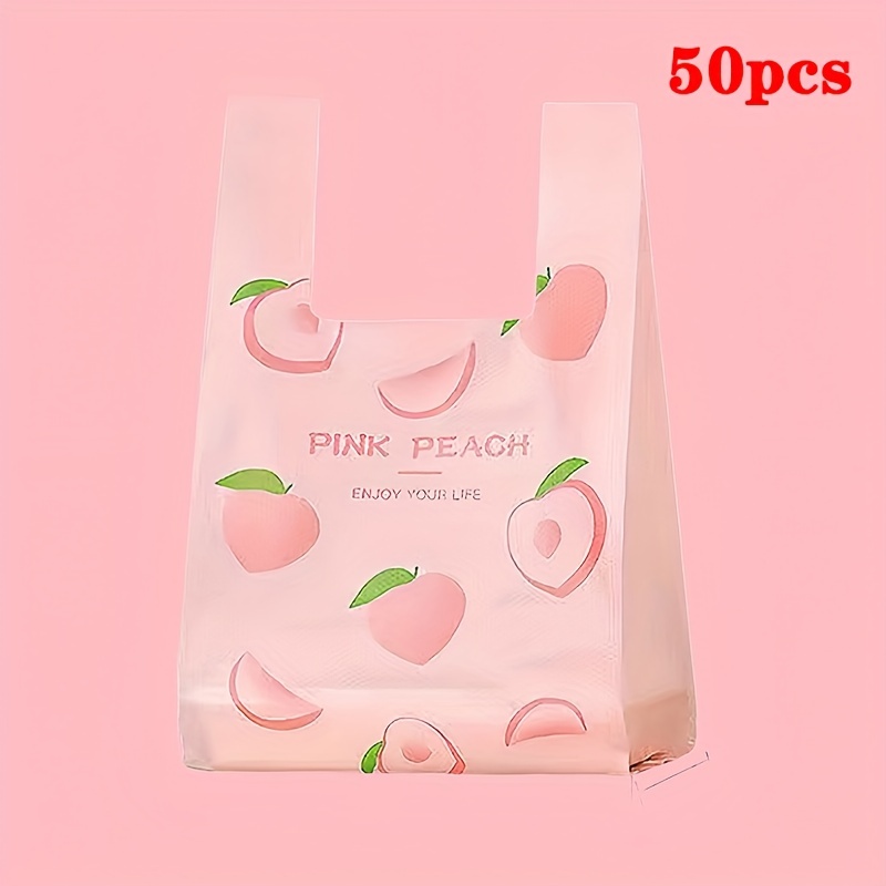 40/50pcs Red Plastic Bag Supermarket Grocery Gift Shopping Bag