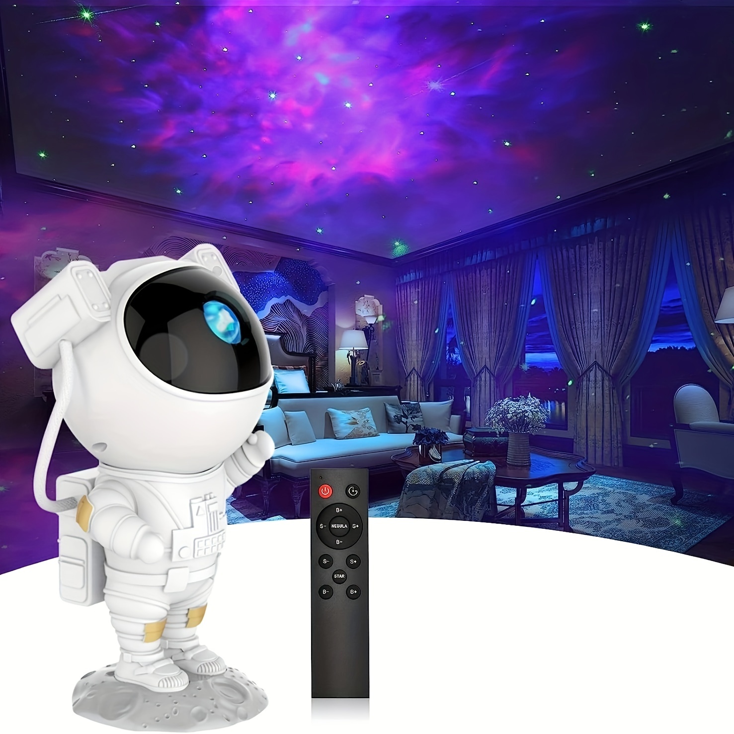Star Night Light Projector With Timer Christmas Astronaut - Temu Philippines