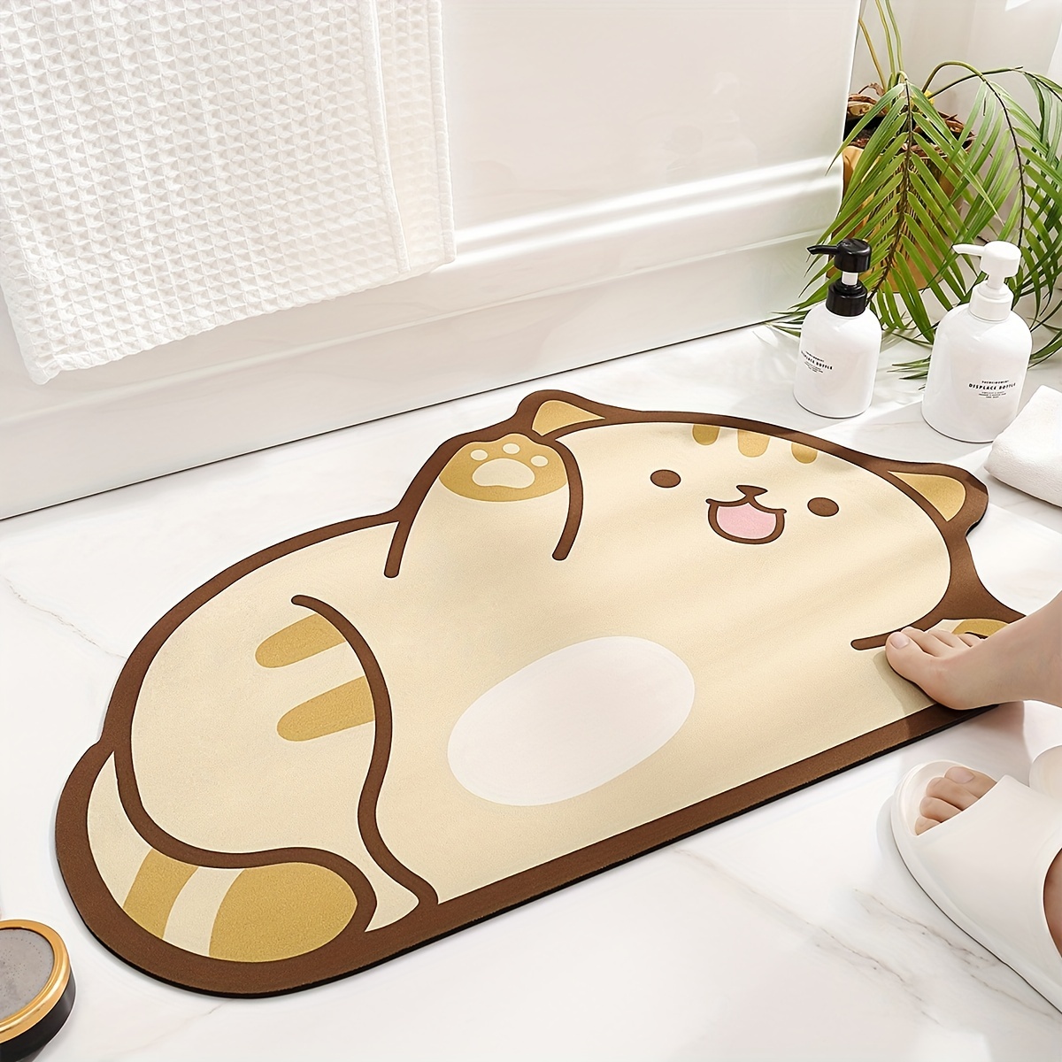Cute Foot-shaped Floor Mat - Water-absorbing Non-slip Rug For Bathroom And  Kitchen - Fun Cartoon Design - Soft And Comfortable - Easy To Clean - Temu