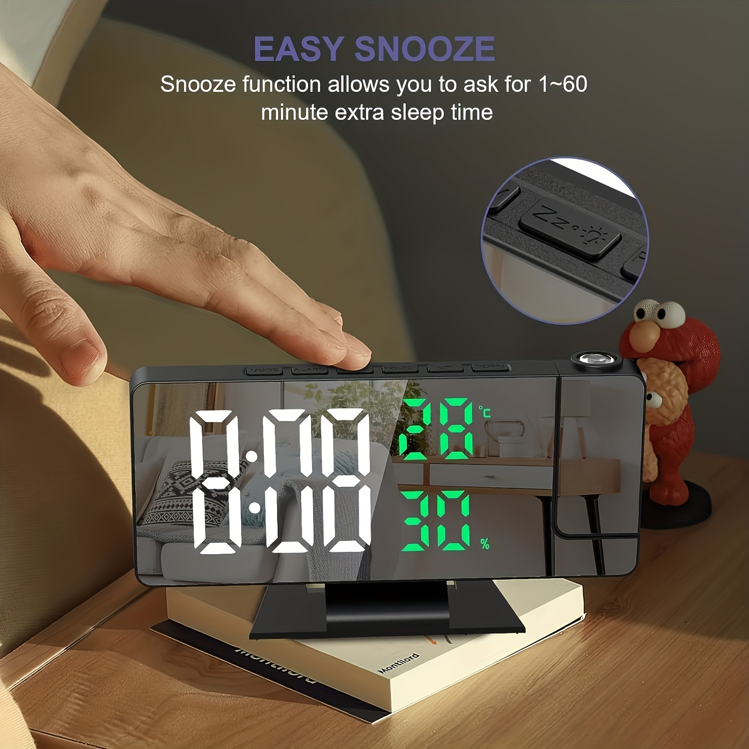 Digital Alarm Clock For Bedroom Led Mirror Clock With 2 Usb - Temu