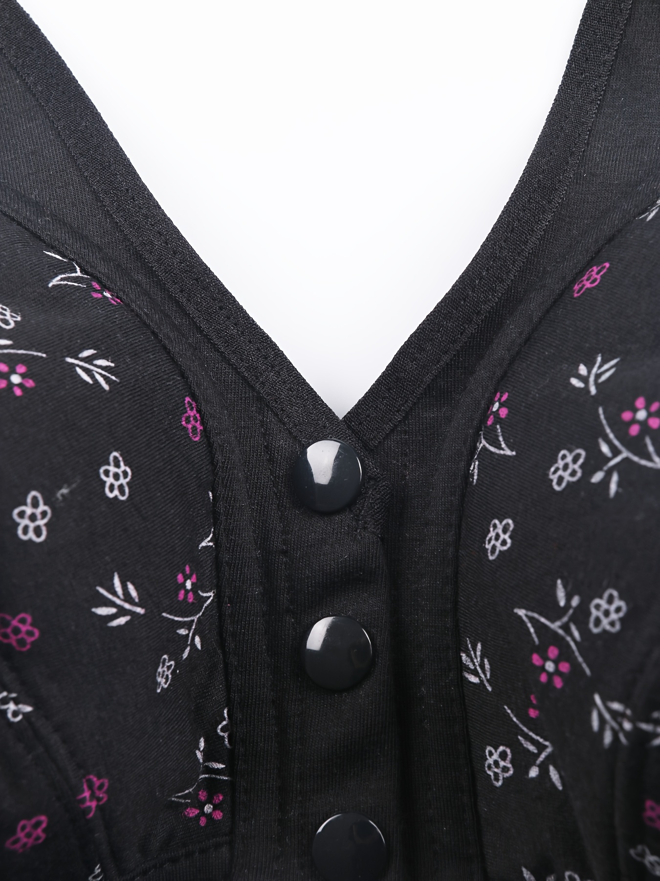 Womens Wireless Bras Front Button Floral Underwear Vest Bra