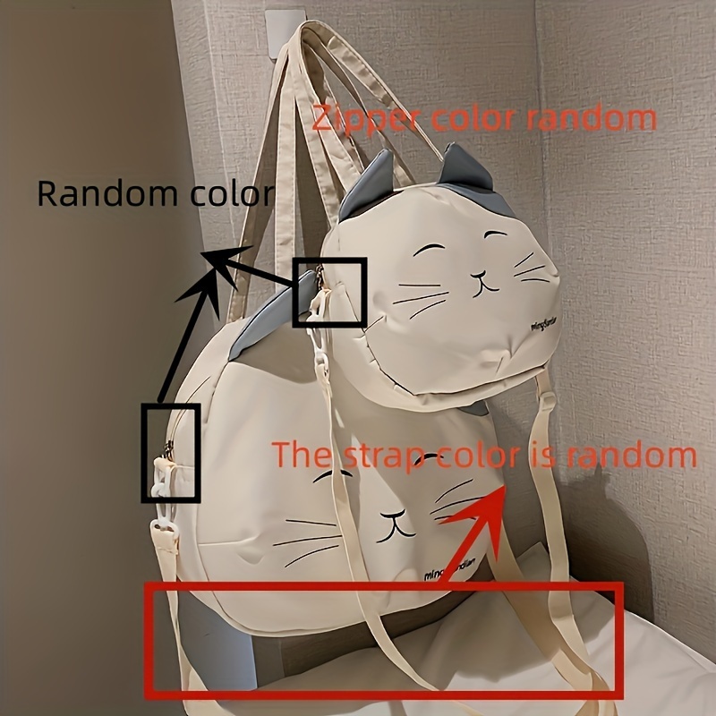 Girl's Cute Cat Sling Bag Kawaii Cartoon Crossbody Bag Large Temu