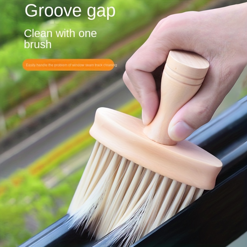  Hard-bristled Crevice Cleaning Brush, Wooden Gap Cleaning Brush,  Hand-held Groove Gap Brush Cleaning Tools, Multifunctional Window Groove Cleaning  Brushes for Small Spaces Household Use (Black*2) : Home & Kitchen