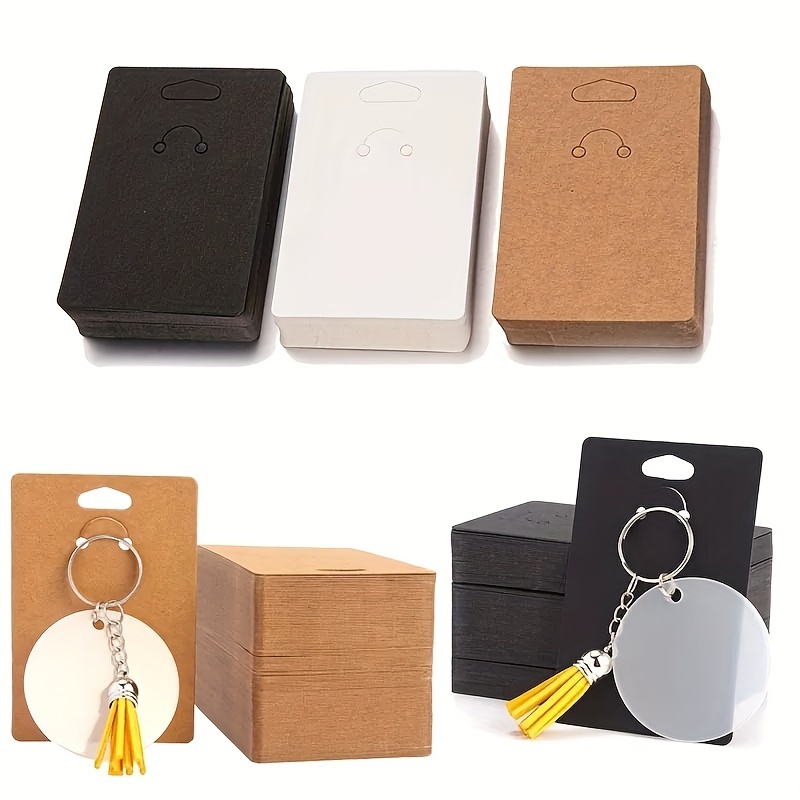 White Keychain Display Package Paper Cards Holder - Temu