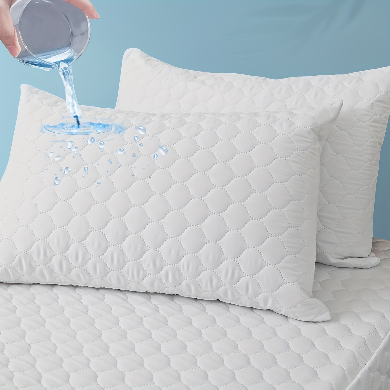 

2pcs Waterproof Cushion Cover Pillowcase (without Pillowcase) - For Pillows - Outer Cover Made Of Breathable With Tpu Treatment, 100 Microfibre Pillow Cover, Hypoallergenic Zip Pillow Protectors
