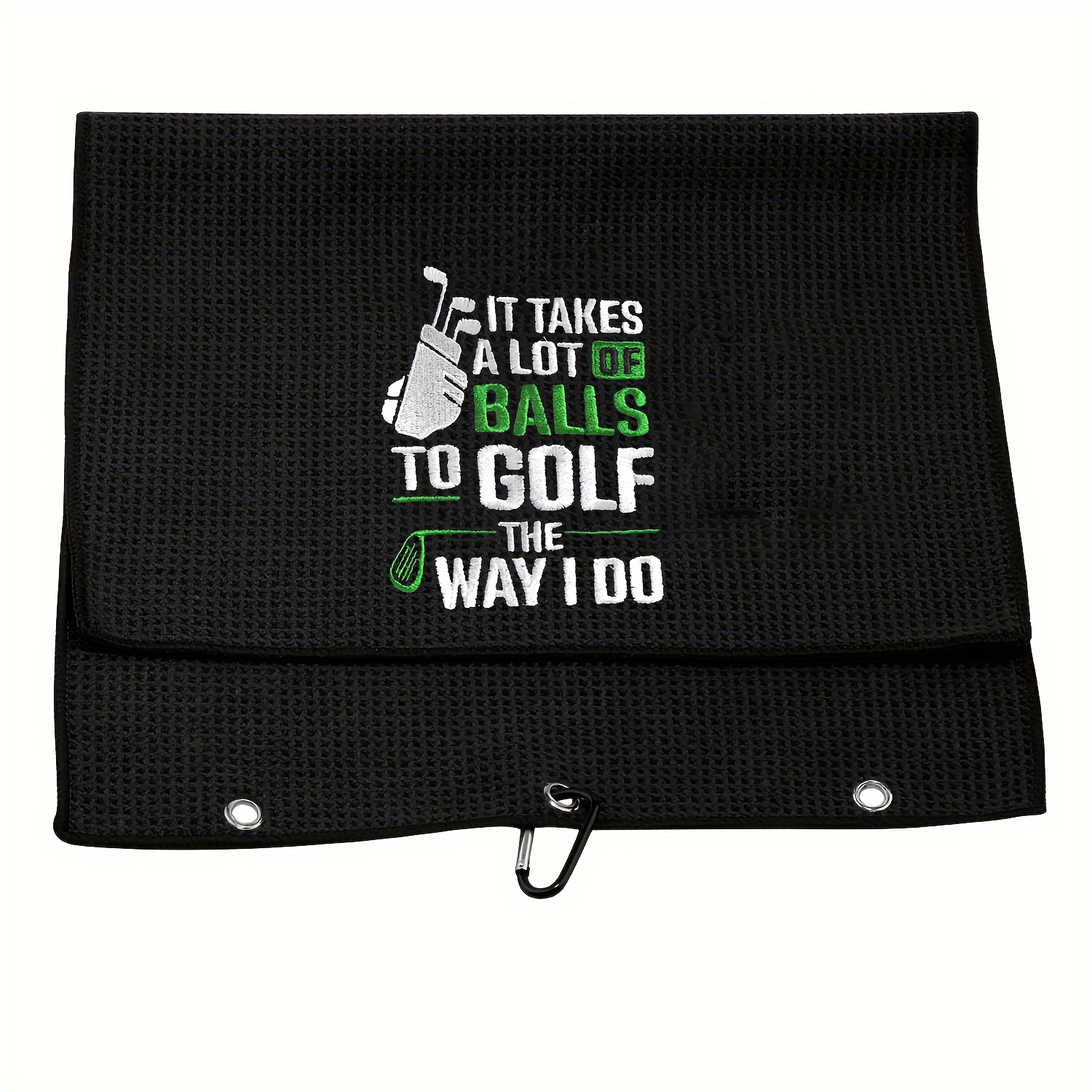 1 PCS Embroidered Funny Golf Towel with Clip - Perfect Golf Gifts for Men -  Soft and Absorbent Golf Accessories