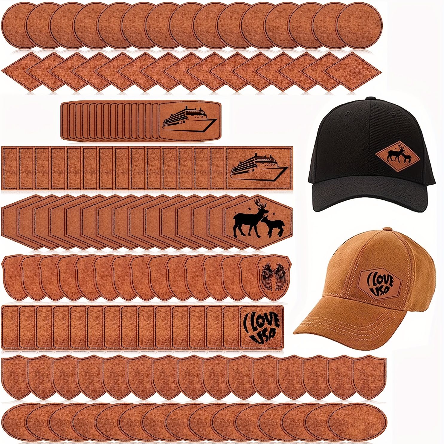  30PC Pieces Blank Rustic Leatherette Hat Patches with