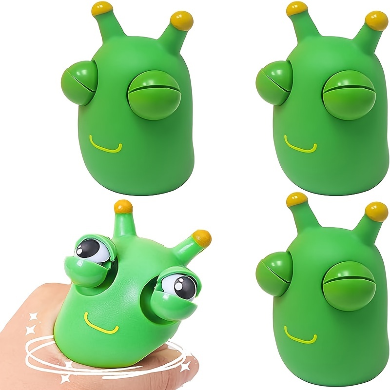 Funny Grass Worm Squeeze Toys Eye Popping Worm Anxiety Sensory Fidget Toys  Gifts