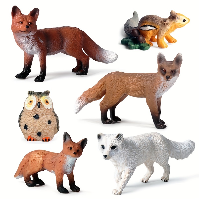 Fox Toy Figure Set Realistic Arctic Red Foxes For Cake - Temu