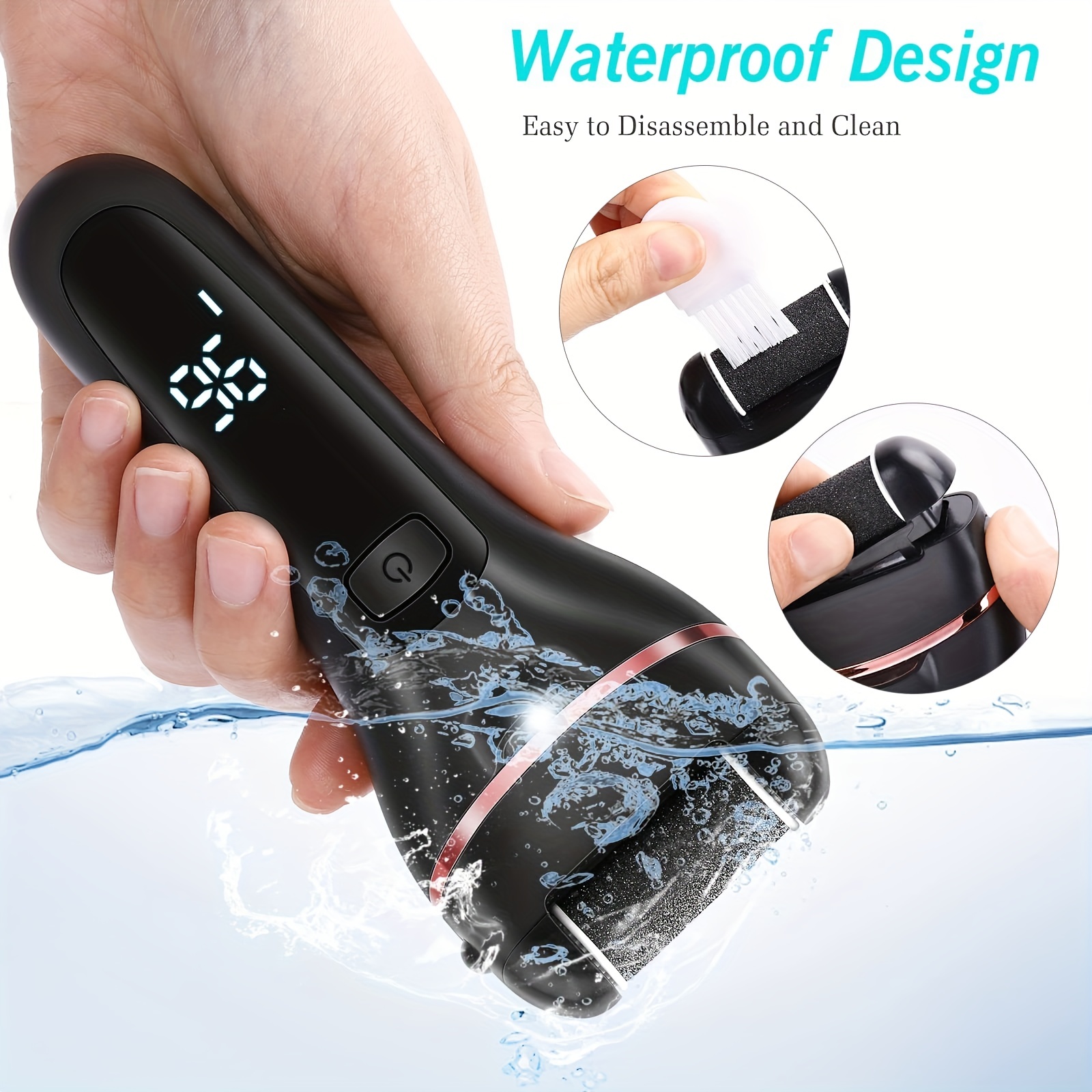 Rechargeable Electric Foot Scrubber With 3 Roller Heads And 2 Speeds For Dead  Skin And Pedicure - Waterproof Callus Remover For Soft And Smooth Feet -  Temu