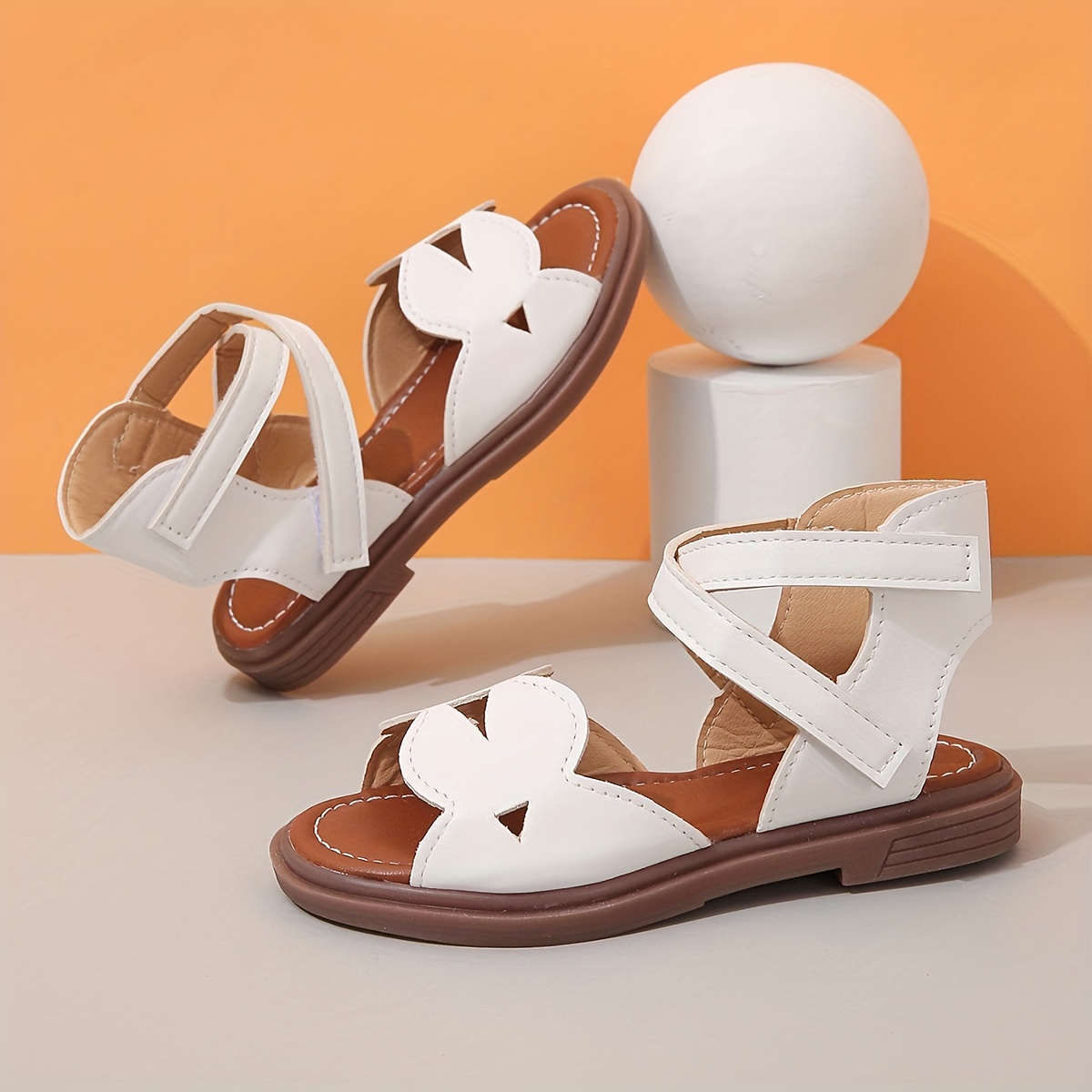 Trendy Breathable Open Toe Sandals For Girls, Lightweight Comfortable Anti Slip Sandals For Indoor Outdoor Beach, Spring Summer Fall