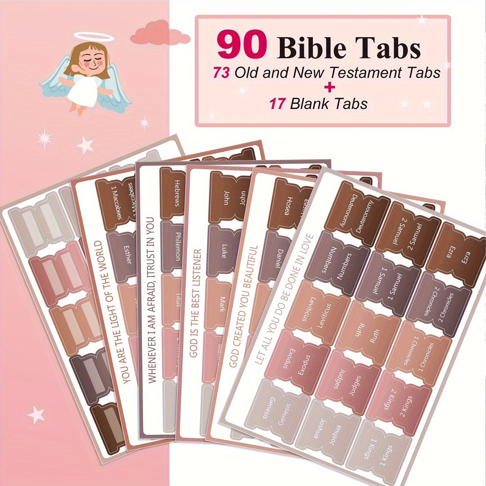 Bible Tabs,sticky Index Tabs, 75 Tabs, Bible Index Label Sticker Bookmarks,  Laminated Bible Tabs Accessories, Bible Study Journaling Supplies, Bible  Index Book Tabs For Men And Women - Temu