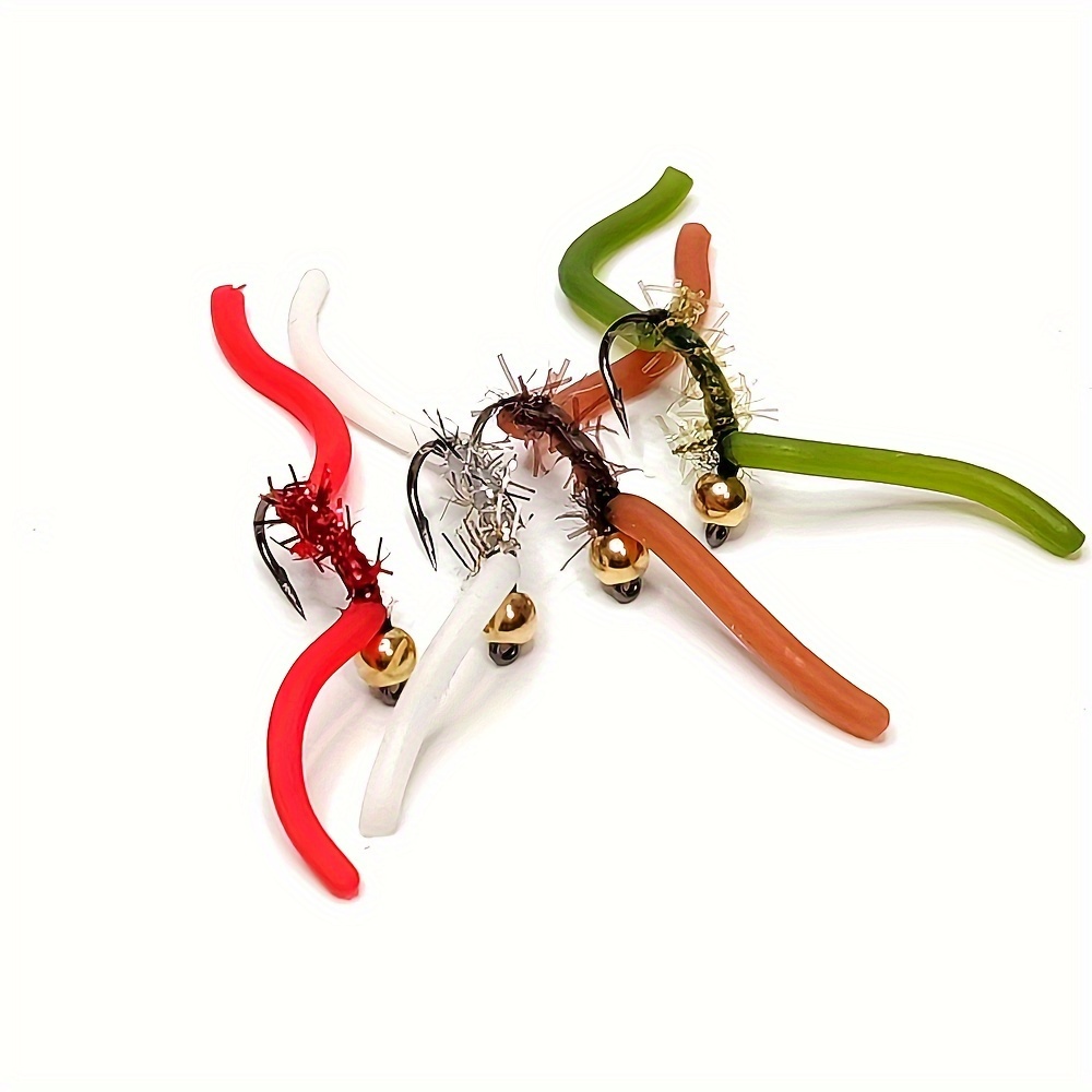 Squirmy Wormy Fly Trout Fishing Lures Brass Bead Lifelike - Temu
