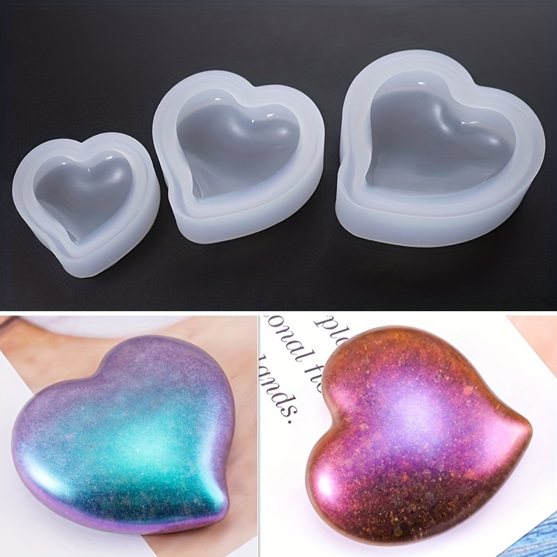 Silicone Resin Molds Silicone heart mold puffy heart pendant silicone mold  Shiny heart epoxy resin mould resin molds DIY craft Mold