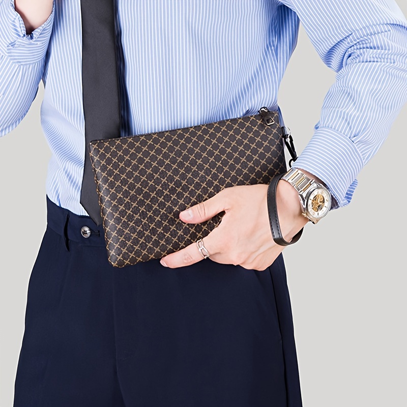 Men s Classic Pattern Envelope Bag Men s Clutch Large Temu