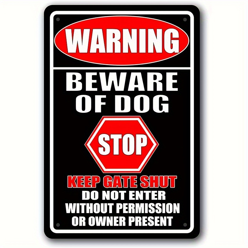 Hundeschild Für Haustür – 'Beware Of Dog' Warnschild Aus Holz – 30x14 Cm Zum Aufhängen Oder Hinstellen