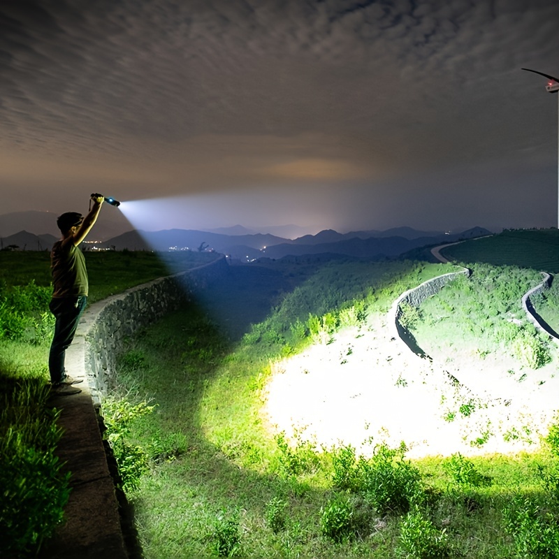 1 Stück Superhelle Led-taschenlampe, Leistungsstarkes, Starkes Licht,  Wiederaufladbar, Zoombar, Usb-taschenlampe, Outdoor-notfälle, Wandern,  Camping - Sport & Freizeit - Temu Germany
